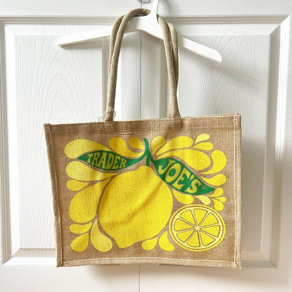 NEW Trader Joe’s Citrus Jute Bag - Lemon and Lime Design 13 x 8 x 17 inches - Picture 7 of 10
